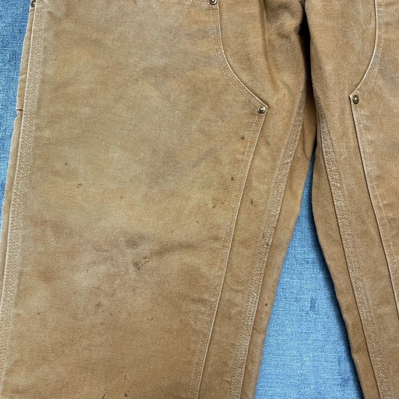 VTG USA Made Double Knee Carhartt Pants Mens 38x30 Brown Straight Leg - Picture 11 of 16